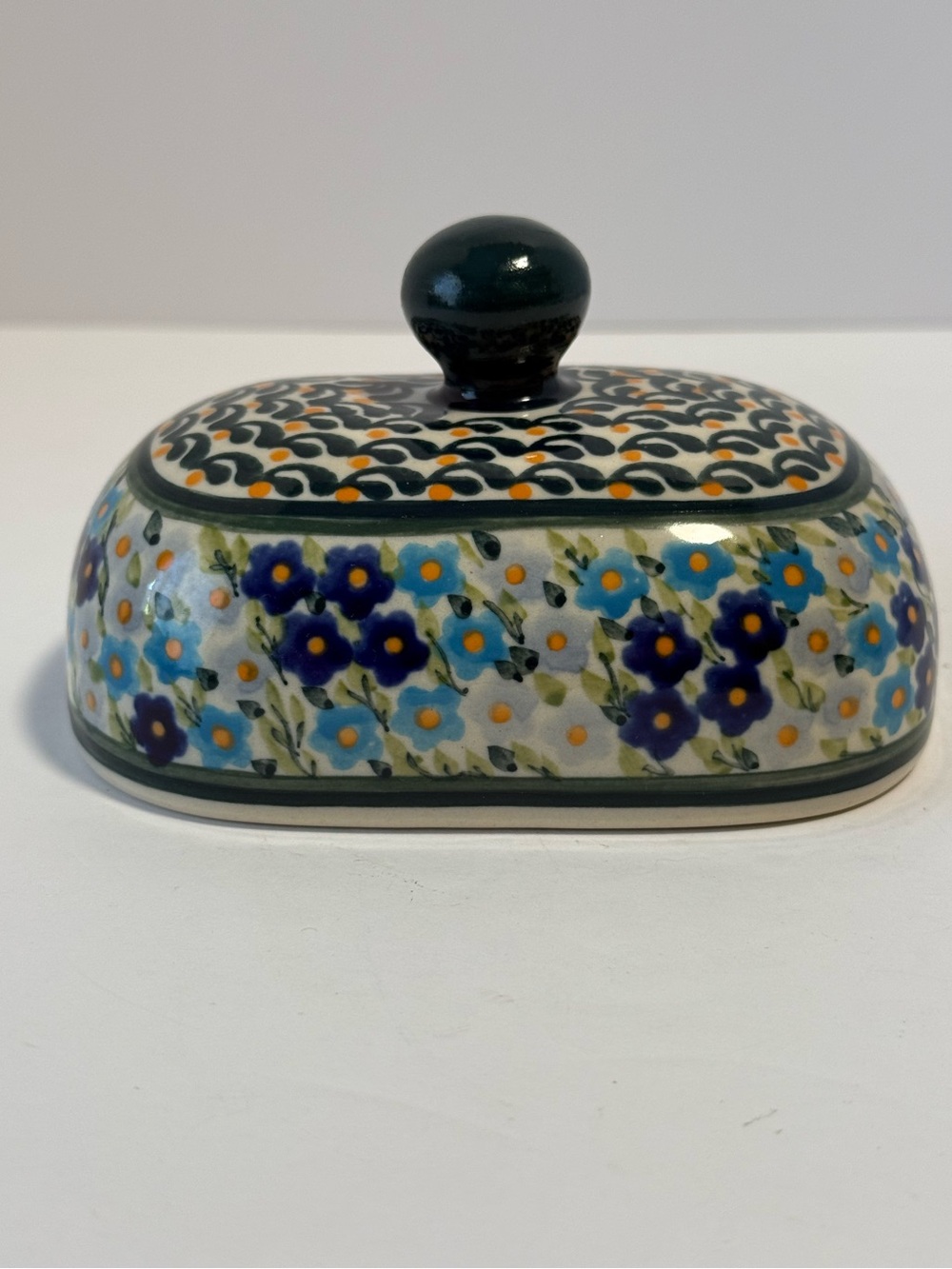 Polish Pottery Replacement Lid 1393 Unikat Heart to Heart Art-118 Signed⁠